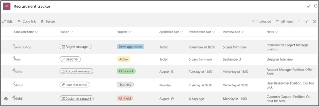 Sjabloon Recruitment Tracker