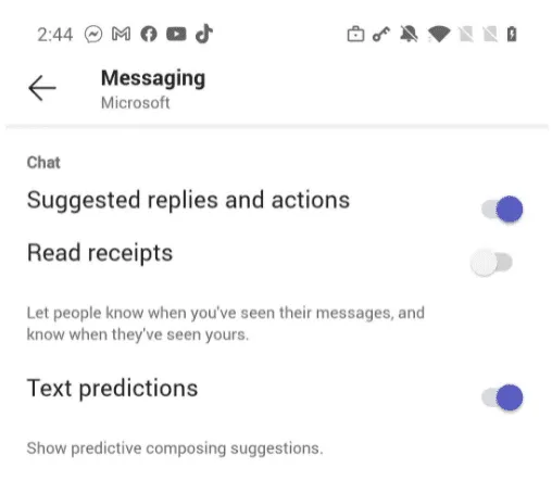 Tekstvoorspellingen komen naar Teams voor Android
