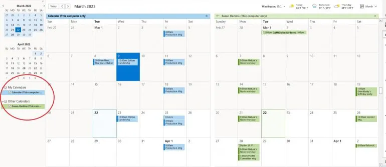 How To View Multiple Calendars Simultaneously In Outlook Alta Ict 2073