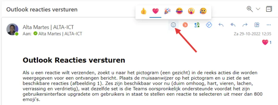 Outlook reacties versturen