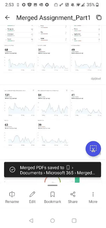 pdf merged in microsoft 365