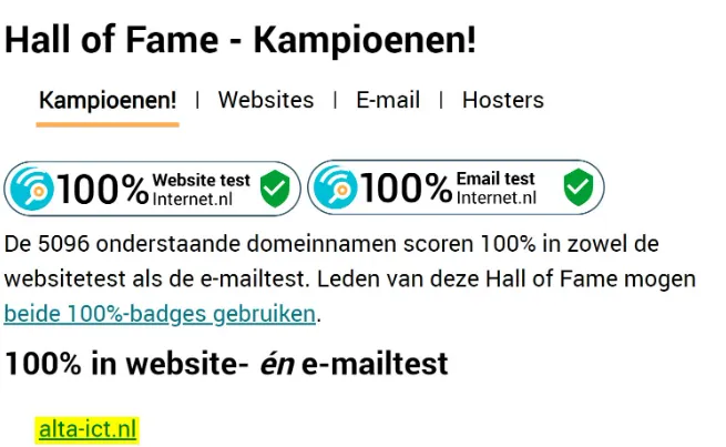 hall of fame internet.nl