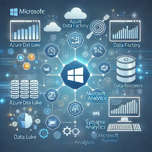 Visualisatie van Azure Data Lake, Data Factory, Synapse en Purview in een geïntegreerde data-architectuur