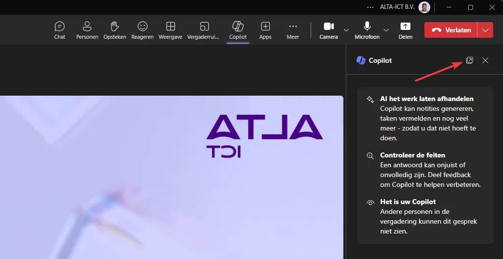 pop-out zijpanelen in Microsoft Teams Copilot.png