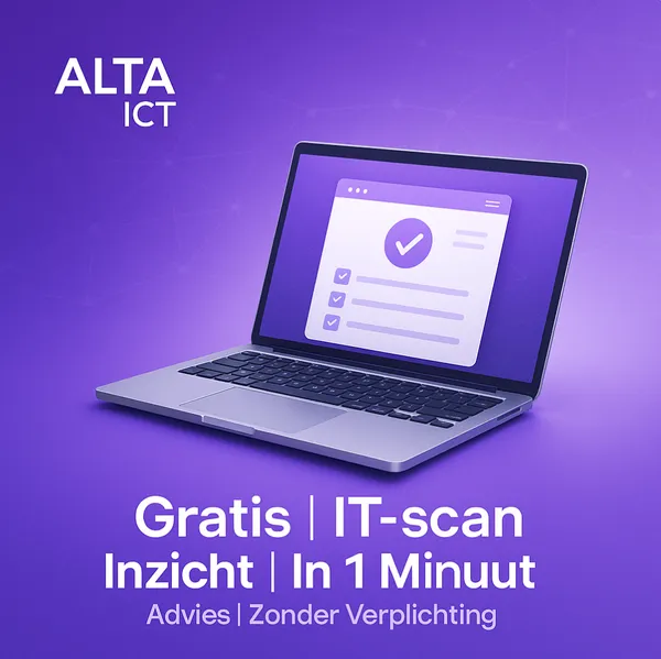ALTA-ICT Gratis IT-scan promotie met 3D-laptop en checklist