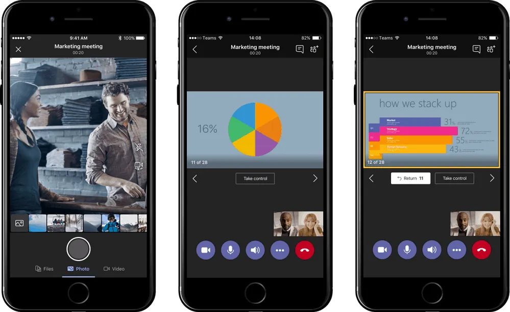 Teams Mobile Meeting Share and Presentations