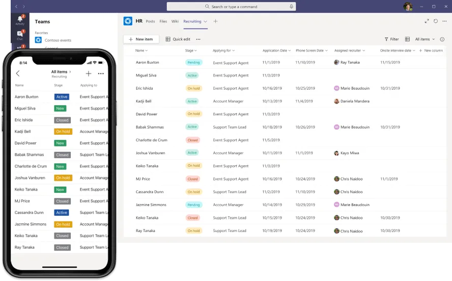 De nieuwe Lists-app-ervaring in Microsoft Teams