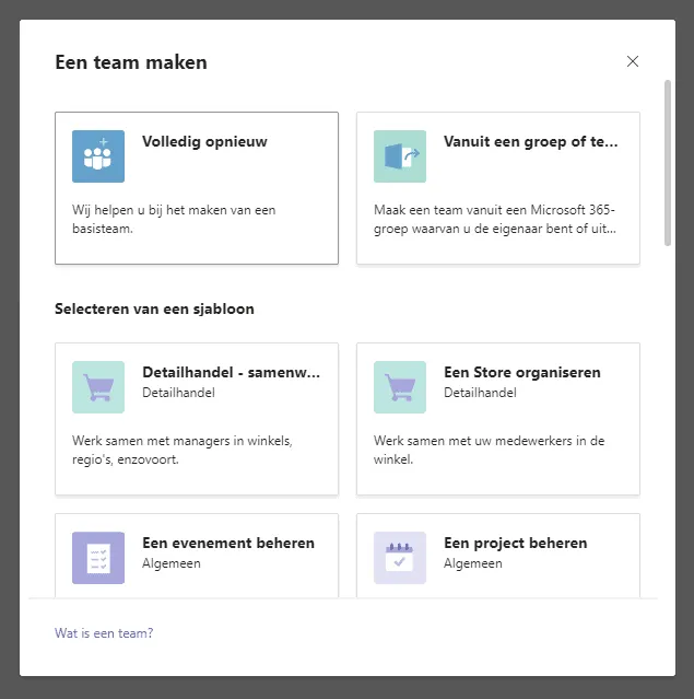 Een Team maken
