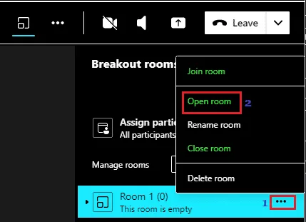 Open Individual Breakout Rooms  