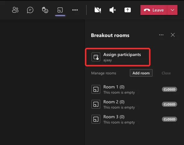 Create breakout rooms on Microsoft Teams.