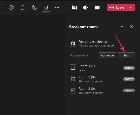 Create breakout rooms on Microsoft Teams.