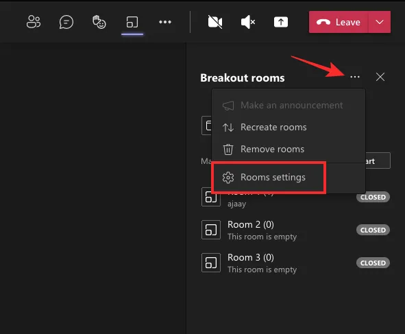 Create breakout rooms on Microsoft Teams.