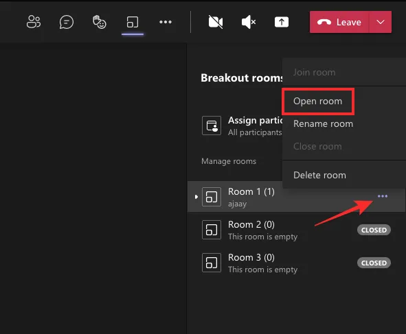 Create breakout rooms on Microsoft Teams.