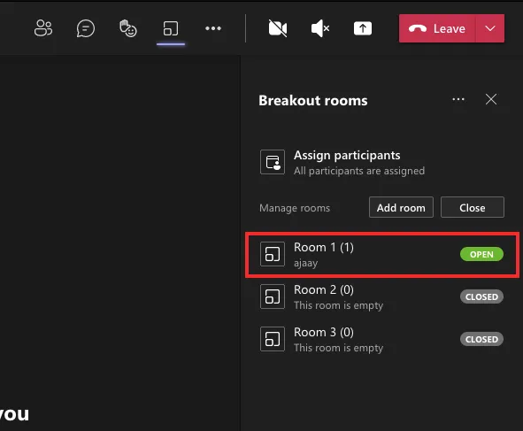 Create breakout rooms on Microsoft Teams.