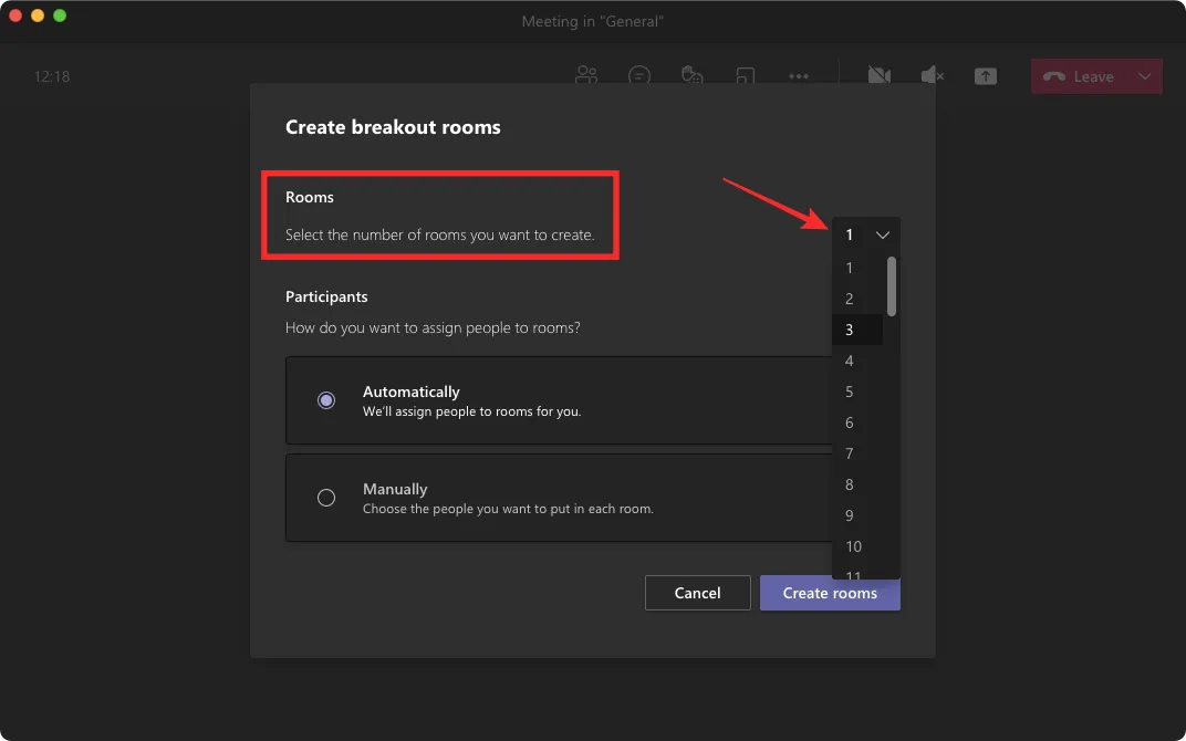 Create breakout rooms on Microsoft Teams.