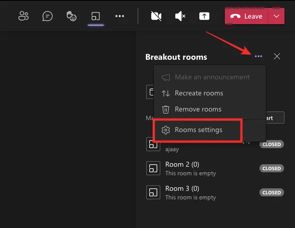 Create breakout rooms on Microsoft Teams.