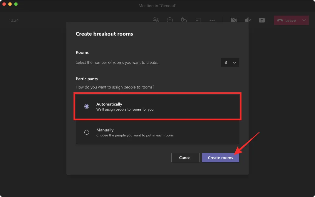 Create breakout rooms on Microsoft Teams.