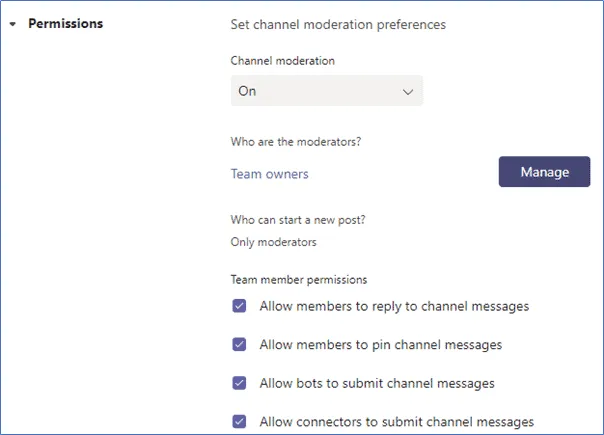 Teams Channel Permissions