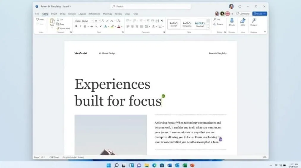 Office 2021 users finally get real-time co-authoring in the desktop clients.
