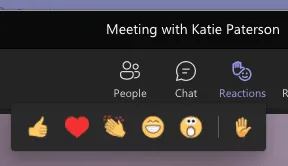 The response options for meetings in Microsoft Teams
