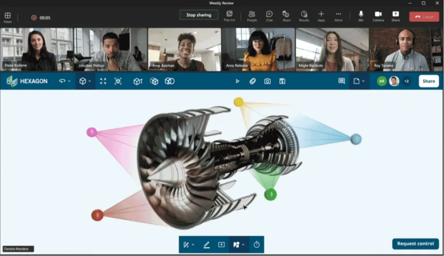 Hexagon Prototype of Live Share in Teams