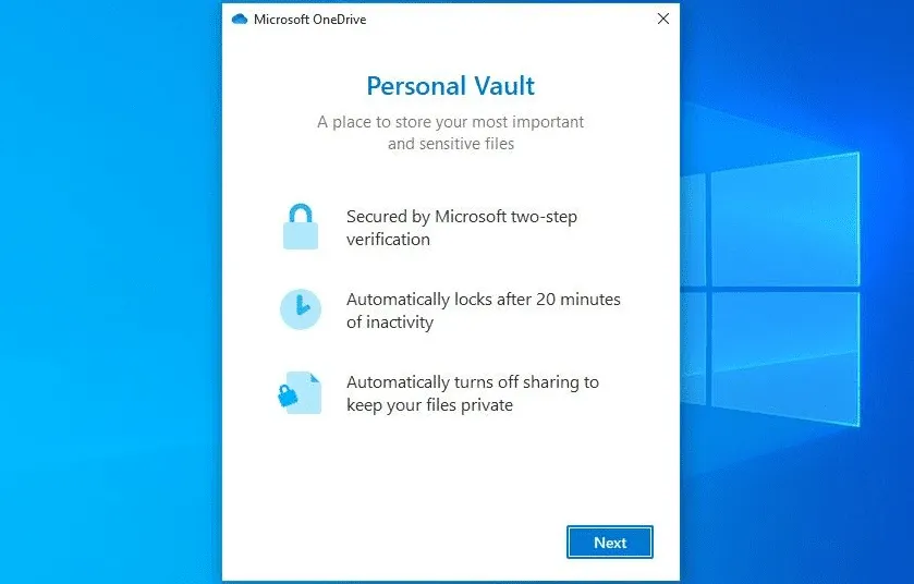 Microsoft OneDrive Persoonlijke Kluis