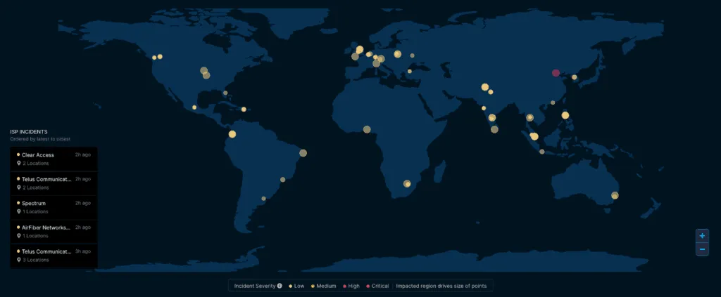 ISP-storingen over de hele wereld