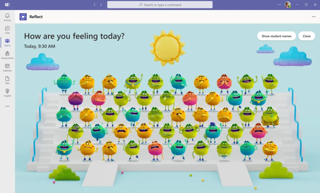 Microsoft Teams Education Reflect