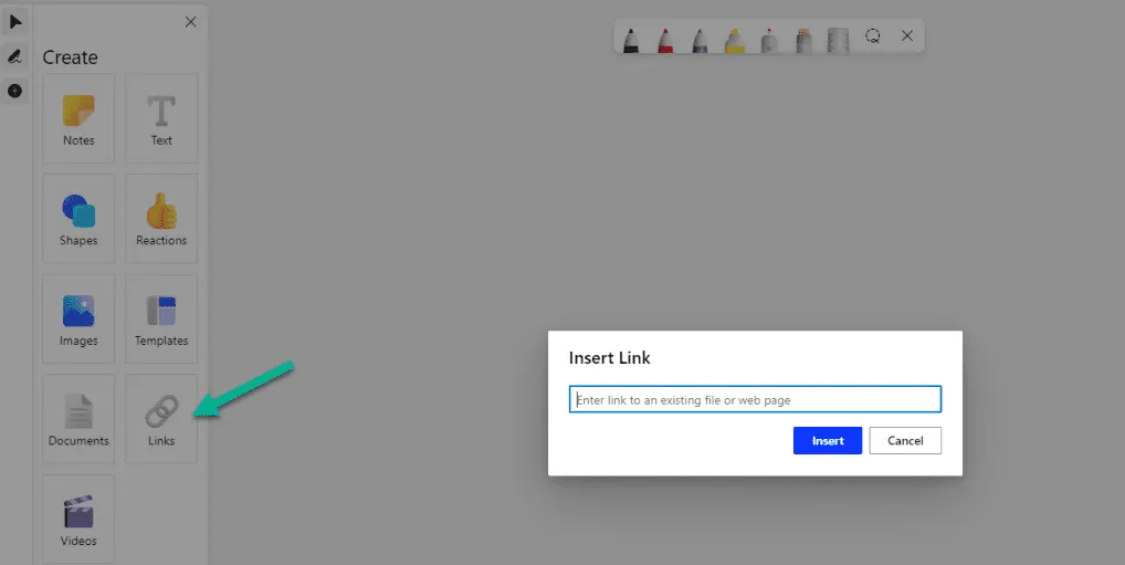insert link in microsoft whiteboard