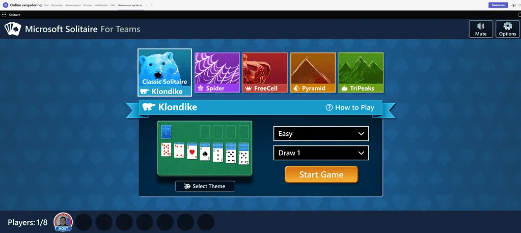 Microsoft Sollitaire voor Teams