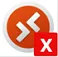 The MMR extension icon with a red square with an x indicating that the client cannot connect to multimedia redirection.