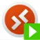 The MMR extension icon with a green square with a play button icon in it, indicating that multimedia redirection is working.