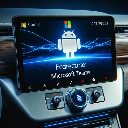 Microsoft Teams logo on the Android Auto interface