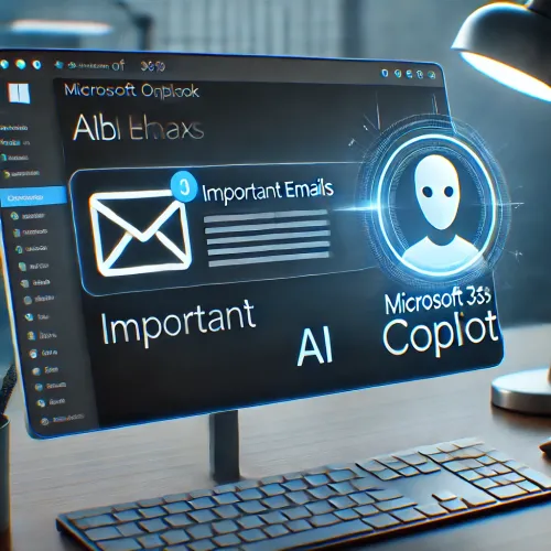 Microsoft Outlook inbox met AI-functie 'Prioritize My Inbox' door Microsoft 365 Copilot. Belangrijke e-mails gemarkeerd voor efficiënter beheer