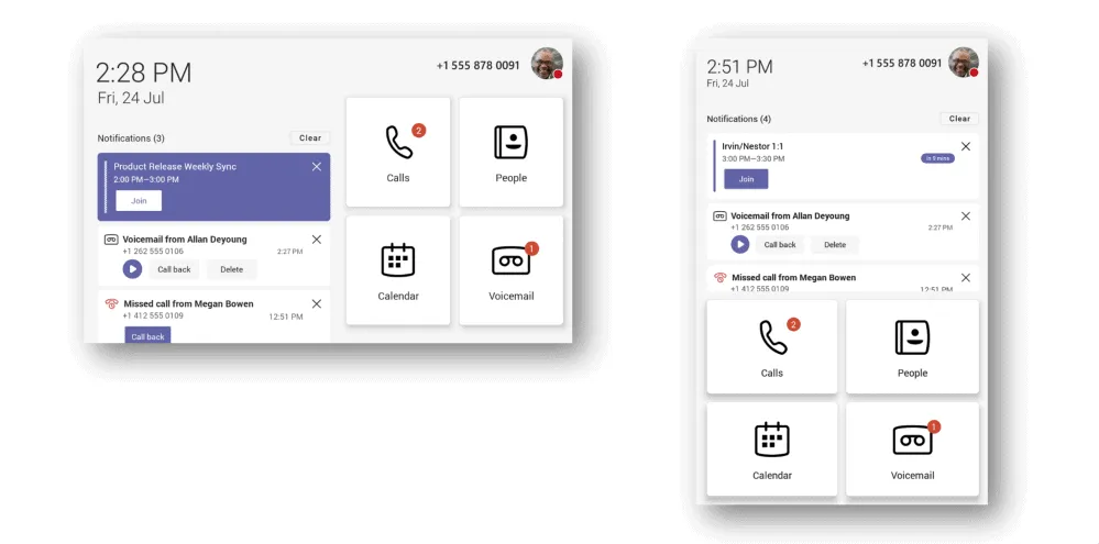 Startscherm met herinneringen voor vergaderingen