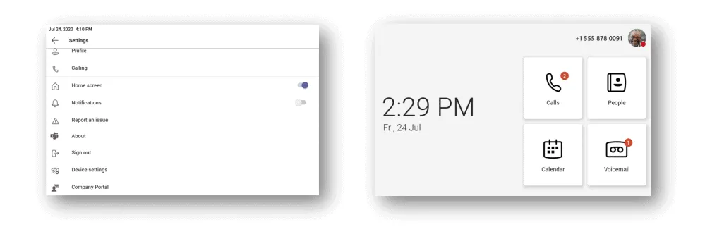 Startscherm en meldingsinstellingen