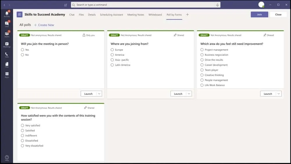 Microsoft Teams-Polls feature