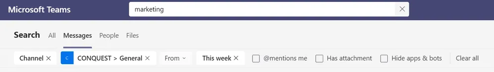 Filters op de pagina Berichten