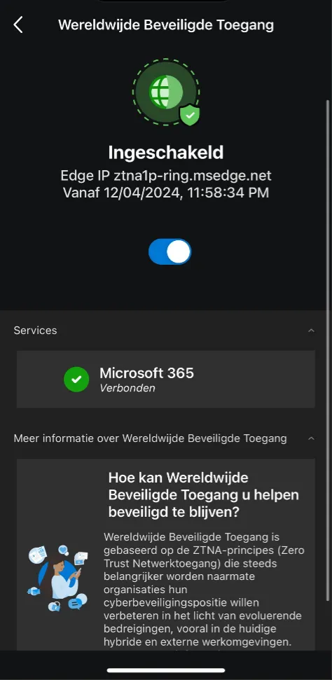 Global Secure Access op iOS