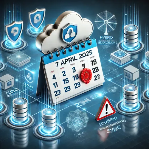 Veilig hybride identiteitsbeheer met deadline 7 april 2025 voor Microsoft Entra Connect Sync.