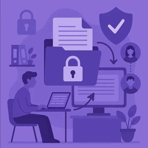 Beveiligde bestandsdeling in een moderne kantooromgeving