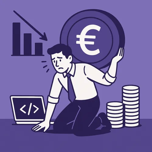 Overbelaste MKB’er met zware euro en dalende grafiek