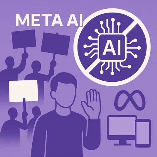 Protestillustratie tegen het datagebruik van META AI