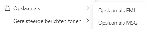 Outlook email opslaan als EML of MSG