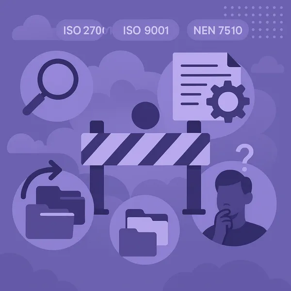 illustratie met obstakels bij ISONEN-certificering voor mkb