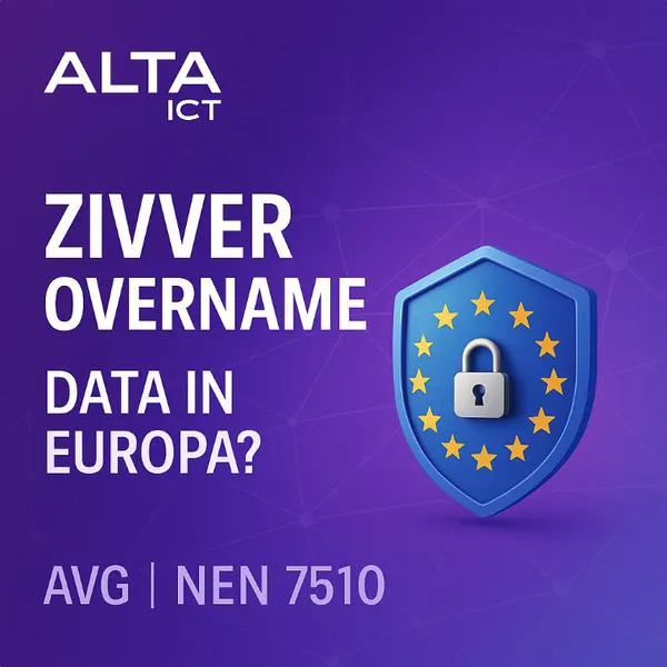 ALTA-ICT visual over Zivver overname, AVG en NEN 7510 dataveiligheid