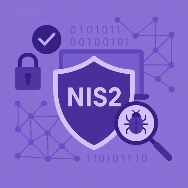 NIS2 cyberbeveiliging voor MKB met schild en beveiligingsiconen