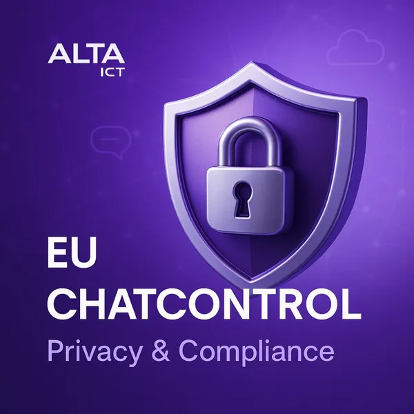 EU Chat Control visual met digitaal schild en slot - ALTA-ICT