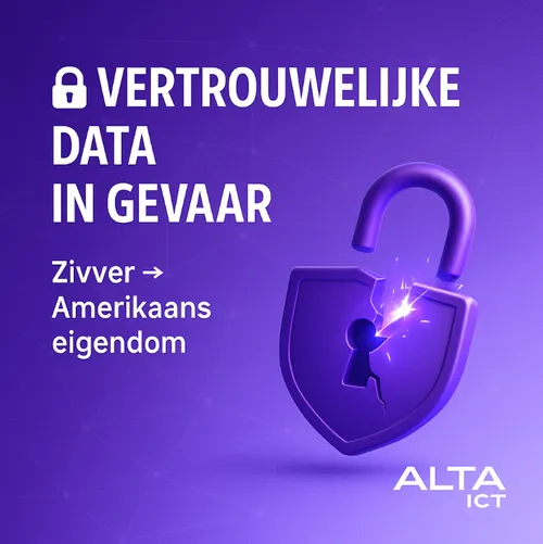 Vertrouwelijke data in gevaar, opengebroken slot met ALTA-ICT logo