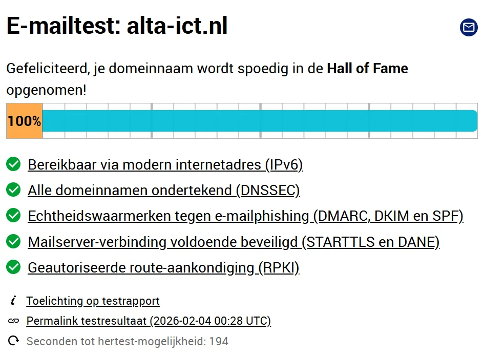 Email test alta-ict.co.uk